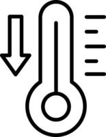bajo temperatura línea icono diseño vector