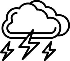 Thunderbolt Line Icon Design vector