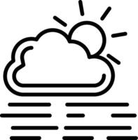 Foggy Day Line Icon Design vector
