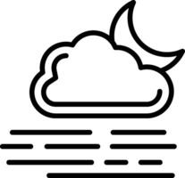 Foggy Night Line Icon Design vector