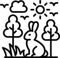 Rabbit Line Icon Design vector