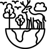 Earth Line Icon Design vector