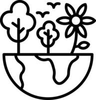 Eco Erath Line Icon Design vector