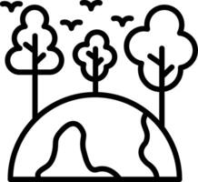 Planet Earth Line Icon Design vector