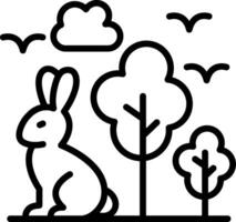 Rabbit Line Icon Design vector