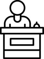 Receptionist Line Icon Design vector