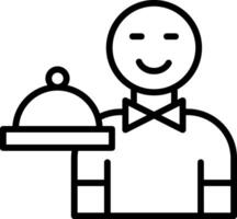 Waiter Line Icon Design vector