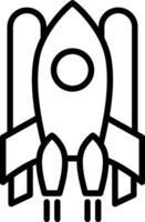 Spaceship Line Icon Design vector