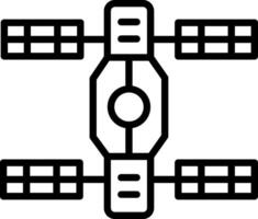 Space Station Line Icon Design vector