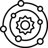 Solar System Line Icon Design vector