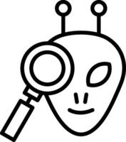 Alien Line Icon Design vector