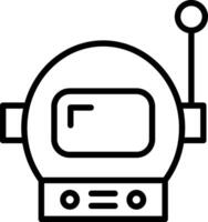 Astronaut Helmet Line Icon Design vector