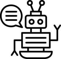 Robot Assistant Line Icon Design vector