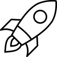 Rocket Line Icon Design vector