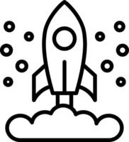 Rocket Launch Line Icon Design vector