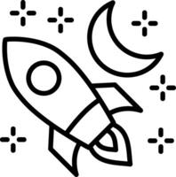 Crescent Moon Line Icon Design vector