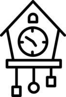Cuckoo Clock Line Icon Design vector