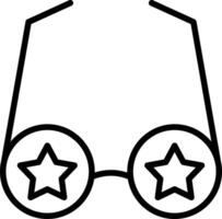 Star Glasses Line Icon Design vector