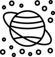 Planet Line Icon Design vector