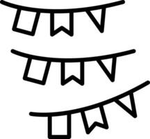 Bunting Line Icon Design vector