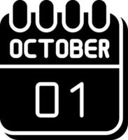 1 October Glyph Icon Design vector