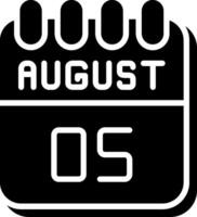 5 August Glyph Icon Design vector