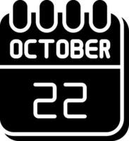 22 October Glyph Icon Design vector