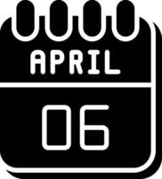 6 April Glyph Icon Design vector