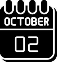 2 October Glyph Icon Design vector