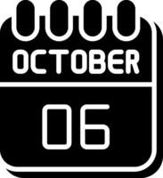 6 October Glyph Icon Design vector