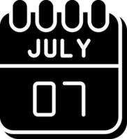 7 July Glyph Icon Design vector
