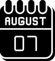 7 August Glyph Icon Design vector