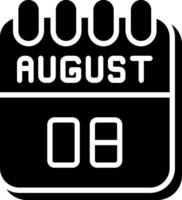 8 August Glyph Icon Design vector