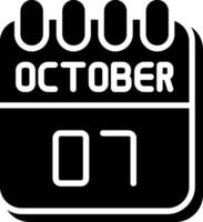7 October Glyph Icon Design vector