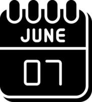 7 June Glyph Icon Design vector
