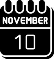 10 November Glyph Icon Design vector