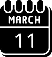 11 March Glyph Icon Design vector