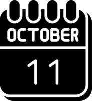 11 October Glyph Icon Design vector