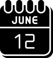 12 June Glyph Icon Design vector