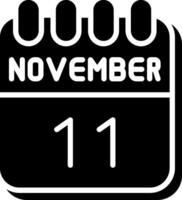 11 November Glyph Icon Design vector