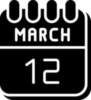 12 March Glyph Icon Design vector