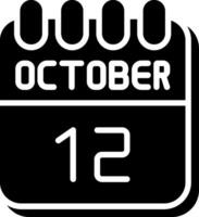 12 October Glyph Icon Design vector