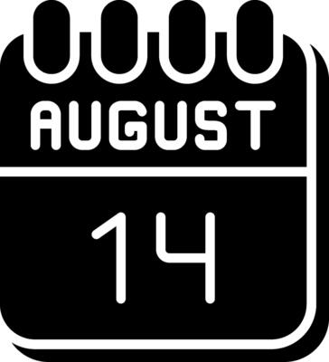 14 August Glyph Icon Design