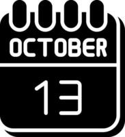 13 October Glyph Icon Design vector