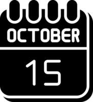 15 October Glyph Icon Design vector