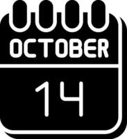 14 October Glyph Icon Design vector