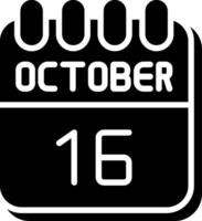 16 October Glyph Icon Design vector