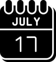 17 July Glyph Icon Design vector