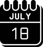 18 July Glyph Icon Design vector