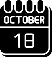 18 October Glyph Icon Design vector